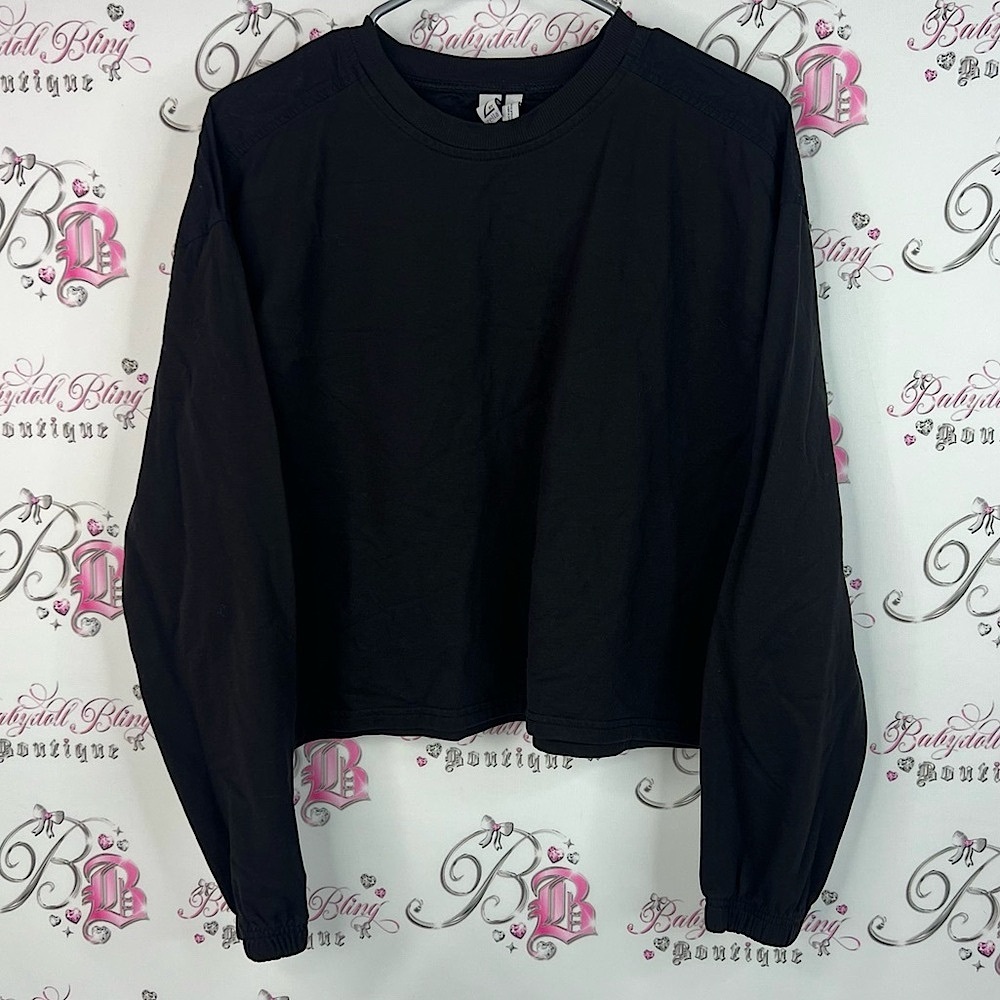 Zella sweater pull over black Charcoal logo Long Sleeve Shirt comfy long sleeve